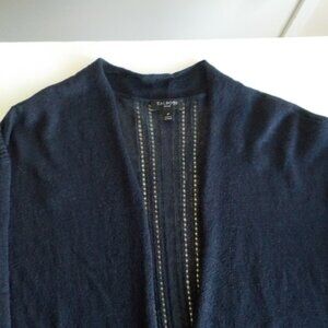 Talbots Sweater - Cardigan - Size Petite - Navy Long Sleeve Lightweight (108)